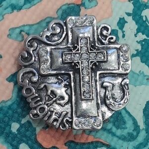 Source Unknown Silver Cross Belt Buckle